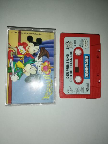 Der Prinz und der Bettelknabe/Micky und die Zauberbohne Rot mit Blauen Aufkleber Walt Disney 1991 Der Prinz und der Bettelknabe/Micky und die Zauberbohne Rot mit Blauen Aufkleber Walt Disney 1991