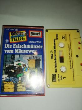 TKKG Folge 11 Die Falschmünzer vom Mäuseweg 5-fach geschraubt Gelb mit gelben Aufkleber 515 728.5