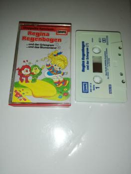 Regina Regenbogen Doppelfolge und der Griesgram/und das Blumenland Weiß mit Blauen Druck 19724 4 Club Edition Europa