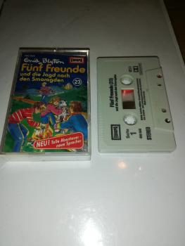 Fünf Freunde Folge 23 und die Jagd nach den Smaragden Grau mit Schwarzen Druck 490666 (Blau Oranges Cover)