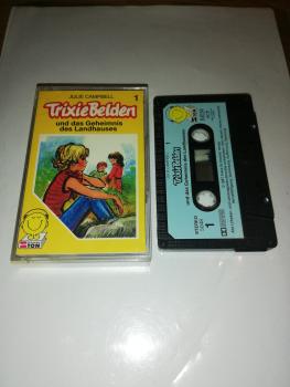 Trixie Belden Folge 1 und das Geheimnis des Landhauses 5-fach Schwarz geschraubt Schwarz mit Blauen Aufkleber 5048 Schneiderton
