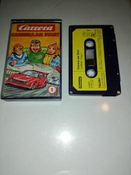 Carrera Folge 1 am Start 4-fach Silber geschraubt Blau mit gelben Aufkleber 4.60001