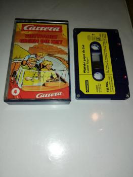 Carrera Folge 4 Wettfahrt gegen die Zeit 4-fach Silber geschraubt Gelb mit Blauen Aufkleber 4.60004 Teldec