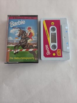Barbie Doppelfolge Reiterferien/Die Geburtstagsparty Weiß mit Pinken Aufkleber 74691 7 Club Edition Kiosk