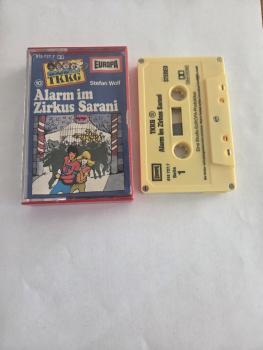 TKKG Folge 10 Alarm im Zirkus Sarani 5-fach Silber geschraubt(auf Seite 1) Gelb 515727.7 Europa(Namen im Cover voll ausgeschrieben)