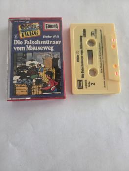 TKKG Folge 11 Die Falschmünzer vom Mäuseweg Gelb 515728.5 Europa(Kleines Fenster, Namen im Logo voll ausgeschrieben)