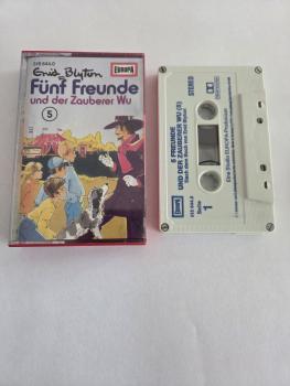 Fünf Freunde Folge 5 und der Zauberer Wu 4-fach Silber geschraubt(auf Seite 1) Weiß mit Blauen Druck 515644.0 (Blau Oranges Cover)