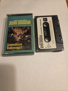 Geisterjäger John Sinclair Folge 20 Asmodinas Todesengel 5-fach Schwarz geschraubt Silber mit Weißen Aufkleber Tonstudio Braun)Nr.auf Cover fehlt)