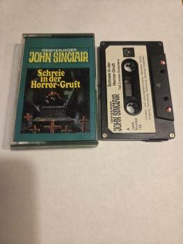 Geisterjäger John Sinclair Folge 25 Schreie in der Horror-Gruft 5-fach Silber geschraubt Schwarz mit Weißen Aufkleber 140 Tonstudio Braun(Nr. auf Cover fehlt)