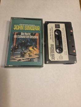 John Sinclair Folge 46 Die Nacht des schwarzen Drachen Schwarz mit Weißen Aufkleber 2039 Tonstudio Braun(Nr. auf Cover fehlt)