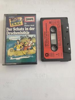 TKKG Sonocord Folge 19 Der Schatz in der Drachenhöhle 4-fach Schwarz Geschraubt Schwarz mit Roten Aufkleber 31 675-2 Europa