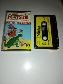 Familie Feuerstein Dinosaurierjagd im Neandertal 4-fach Silber geschraubt Schwarz mit Gelben Aufkleber 4.23191 Condorland