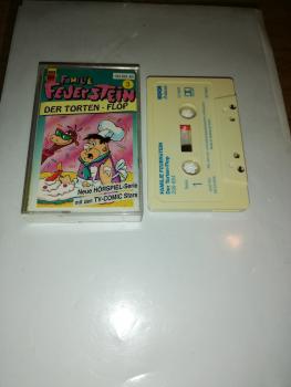 Familie Feuerstein Folge 3 Der Torten-Flop Weiß mit Blauen Druck 299.664 AB (Kassette leicht vergilbt)