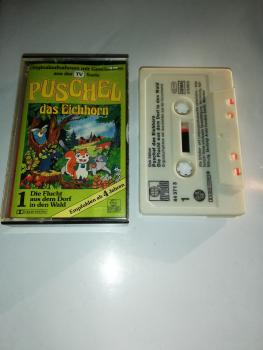 Puschel das Eichhorn Folge 1 Die Flucht aus dem Dorf in den Wald Weiß mit Schwarzen Druck 44371 6 Ariola Club Edition