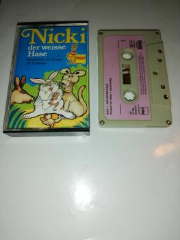 Nicki der weisse Hase Grau mit Lila Aufkleber AE 312998 Peggy