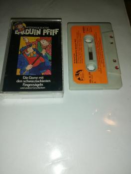 Meisterdetektiv Balduin Pfiff Die Dame mit den schwarzlackierten Fingernägeln Grau mit Orangen Aufkleber 22235 Schwann