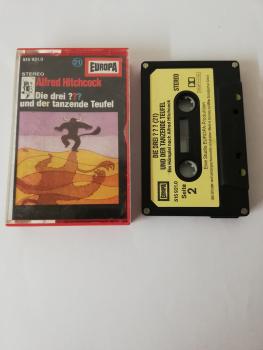 Die Drei Fragezeichen Folge 21 und der tanzende Teufel 4-fach Silber geschraubt Schwarz mit Gelben Aufkleber 515921.0 Europa(Titel Oben)