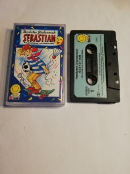 Herzlichen Glückwunsch Sebastian  Schwarz mit Blauen Aufkleber 5293 Schneider Ton