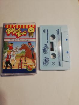 Bibi und Tina Folge 57 Das große Turmspringen Weiß mit Blauen Druck 4.27157 Kiddinx