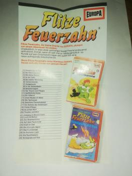 Flitze Feuerzahn Hörspielkassettenflyer Folge 29 und 30 Europa
