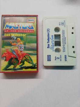 Masters of the Universe Folge 2 Das Todestor Weiß mit Blauen Druck 515332.8 Europa Cover von innen und Kassette beschrieben