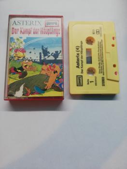 Asterix Folge 4 Der Kampf der Häuptlinge Gelb 515870.2 Europa Cover von innen und Kassette beschrieben