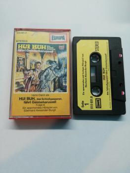Hui Buh Folge 6 fährt Geisterkarussell Schwarz mit Beigen Aufkleber 515031.0 Europa(Gelbes Cover) Frontcover mit einer 1 beschriftet