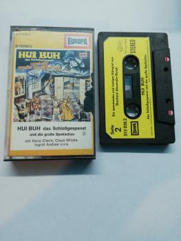 Hui Buh Folge 5 und die große Spukschau Schwarz mit Gelben Aufkleber 515030.2(Weißes Cover) Europa Frontcover mit Abriss