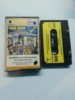 Hui Buh Folge 5 und die große Spukschau Schwarz mit Gelben Aufkleber 515030.2 Europa (Weißes Cover) Cover Frontcover gelocht
