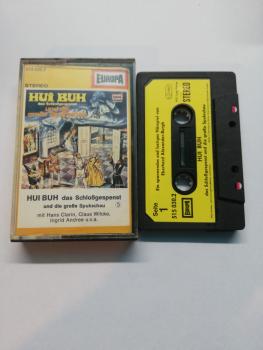 Hui Buh Folge 5 und die große Spukschau Schwarz mit Gelben Aufkleber 515030.2 Europa (Weißes Cover) Seitencover mit einer 5 beschriftet