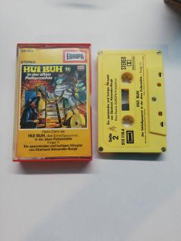Hui Buh Folge 11 in der alten Poltermühle 5-fach Silber geschraubt Gelb mit Gelben Aufkleber 515110.4 Europa Innencover und Seite 1 Kassette beschrieben