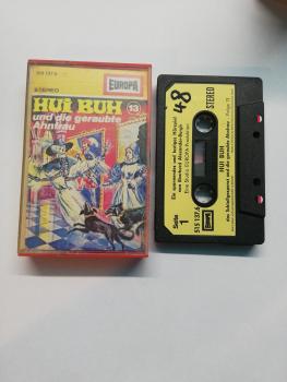 Hui Buh Folge 13 und die geraubte Ahnfrau Schwarz mit Beigen Aufkleber 515137.6 Europa Seite 1 der Kassette beschrieben