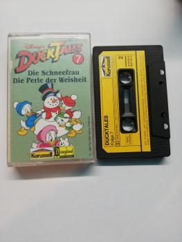 Duck Tales Folge 7 Die Schneefrau/ Die Perle der Weisheit Schwarz mit Gelben Aufkleber 839 441-4 Karussell Innencover bemalt/bzw. beschrieben