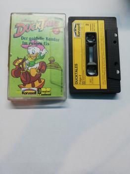 Duck Tales Folge 2 Der goldene Kondor/ Im ewigen Eis Schwarz mit Gelben Aufkleber 837 504-4 Karussell, Frontcover Einriß und Innencover beschrieben