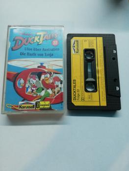 Duck Tales Folge 22 Ufos über Australien/ Die Harfe von Troja Schwarz mit Gelben Aufkleber 841 550-4 Karussell Seite 1 der Kassette beschrieben