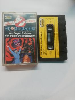 Die Echten Ghostbusters Folge 2 Mrs.Rogers Spukhaus/Von Trollen und Feuerfliegen Schwarz mit Gelben Aufkleber 839469-4 Karussell Innencover beschrieben