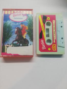 Barbie Folge 1 Reiterferien Weiß mit Pinken Aufkleber 4.27201 Kiosk Cover beschrieben mit Abriss und Kassette beschrieben