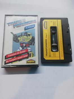 Transformers Folge 4 Erwachen im Dunkel/Die Ewigkeit dauert lange Schwarz mit Gelben Aufkleber 841730-4 Karussell Innencover beschrieben