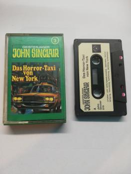 Geisterjäger John Sinclair Folge 3 Das Horror-Taxi von New York 5-fach Schwarz geschraubt Schwarz mit Weißen Aufkleber 019 Tonstudio Braun Seitencover beschrieben