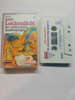 Lady Lockenlicht Folge 3 Der zerbrochene Zauberspiegel Weiß mit Blau Roten Druck 514225.3 Europa Innencover leicht bemalt