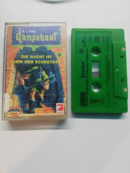 Gänsehaut Folge 6 Die Nacht im Turm der Schrecken Grün mit Schwarzen Druck 7432156214.4 Pro Sieben Logo Europa Seitencover beschrieben