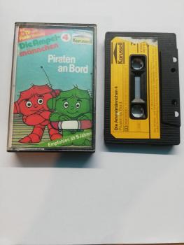 Die Ampelmännchen Folge 4 Piraten an Bord Schwarz mit Gelben Aufkleber 823416-4 Karussell Abriss auf Kassettencovern Seite 1 und 2