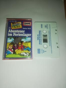 TKKG Folge 9 Abenteuer im Ferienlager Weiß Blau 515726.9 Europa (Innencover leicht bemalt)