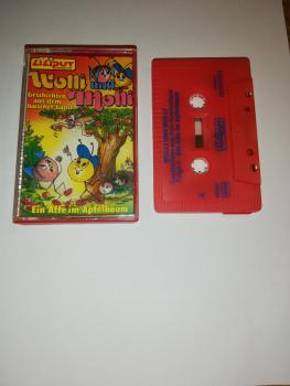 Wolli und Molli Geschichten aus dem Kuschel-Land Ein Affe im Apfelbaum Rot mit Blauen Druck 85107 Liliput