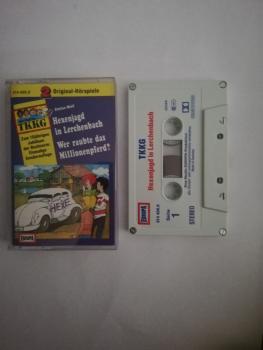 TKKG Doppelfolge Hexenjagd in Lerchenbach/Wer raubte das Millionenpferd 4-fach Silber geschraubt Weiß Blau Rot 514486.8 Europa