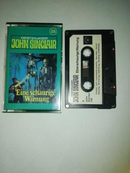 Geisterjäger John Sinclair Folge 35 Eine schaurige Warnung 5-fach Silber geschraubt Schwarz mit Weißen Aufkleber 195 Tonstudio Braun