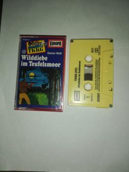 TKKG Folge 32 Wilddiebe im Teufelsmoor 4-fach Silber geschraubt Gelb Europa(Großes Fenster)