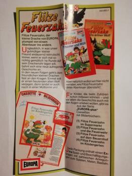 Flitze Feuerzahn Hörspielkassetten-Flyer Folge 19 und Folge 20 950985.2 Europa