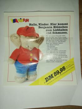 Benjamin Blümchen Flyer Hallo , Kinder. Hier kommt Benjamin Blümchen zum Liebhaben und Schmusen Kid Fun