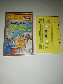 Enid Blyton Folge 7 Rätsel um die Falschmünzer Gelb 515665.3 Europa(Innencover uns Kassette beschrieben)